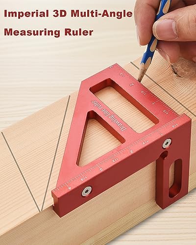 Imperial 3D Multi-Angle Measuring Ruler, High Precision Tool