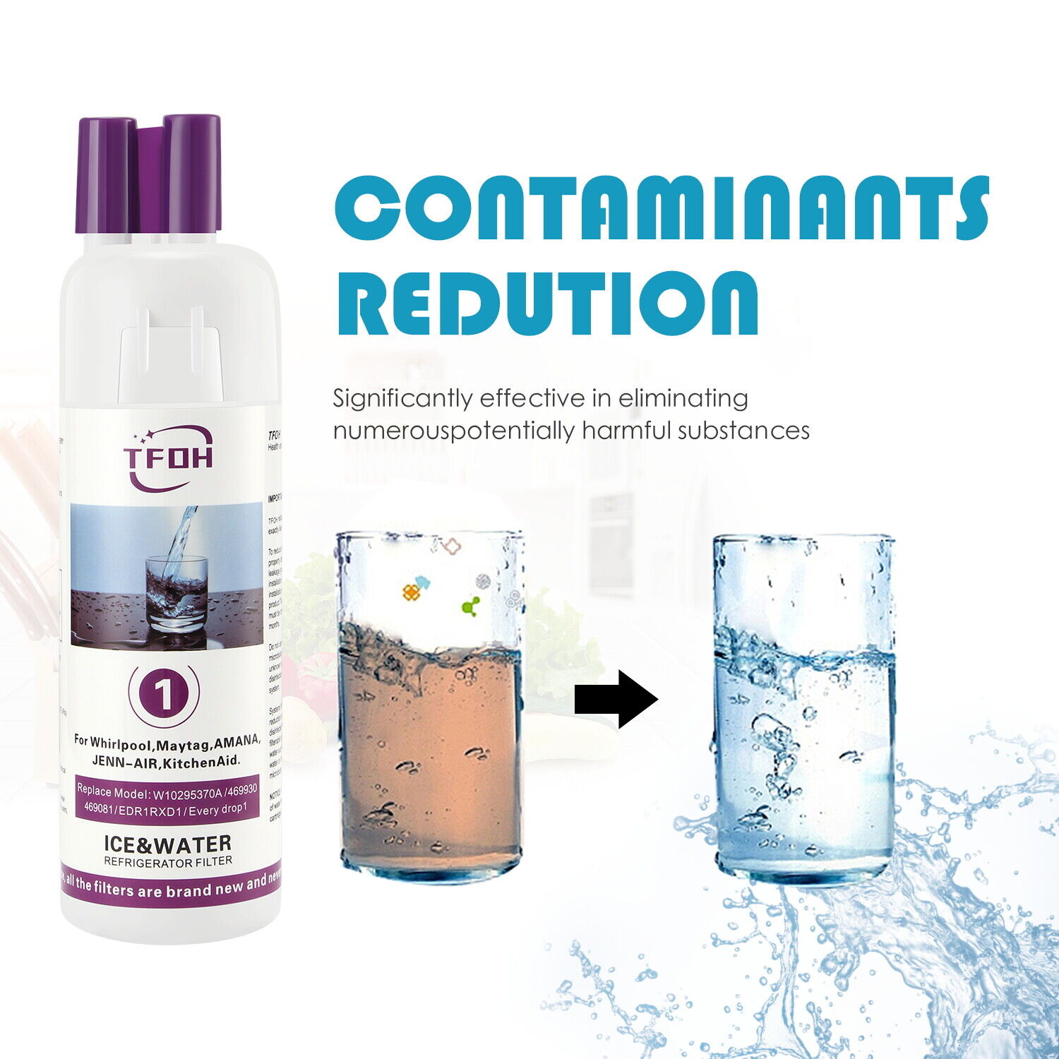 For W10295²370A EDR1²RXD1 Filter 1 9081 Refriger²ator Ice Replacement（3PACK）