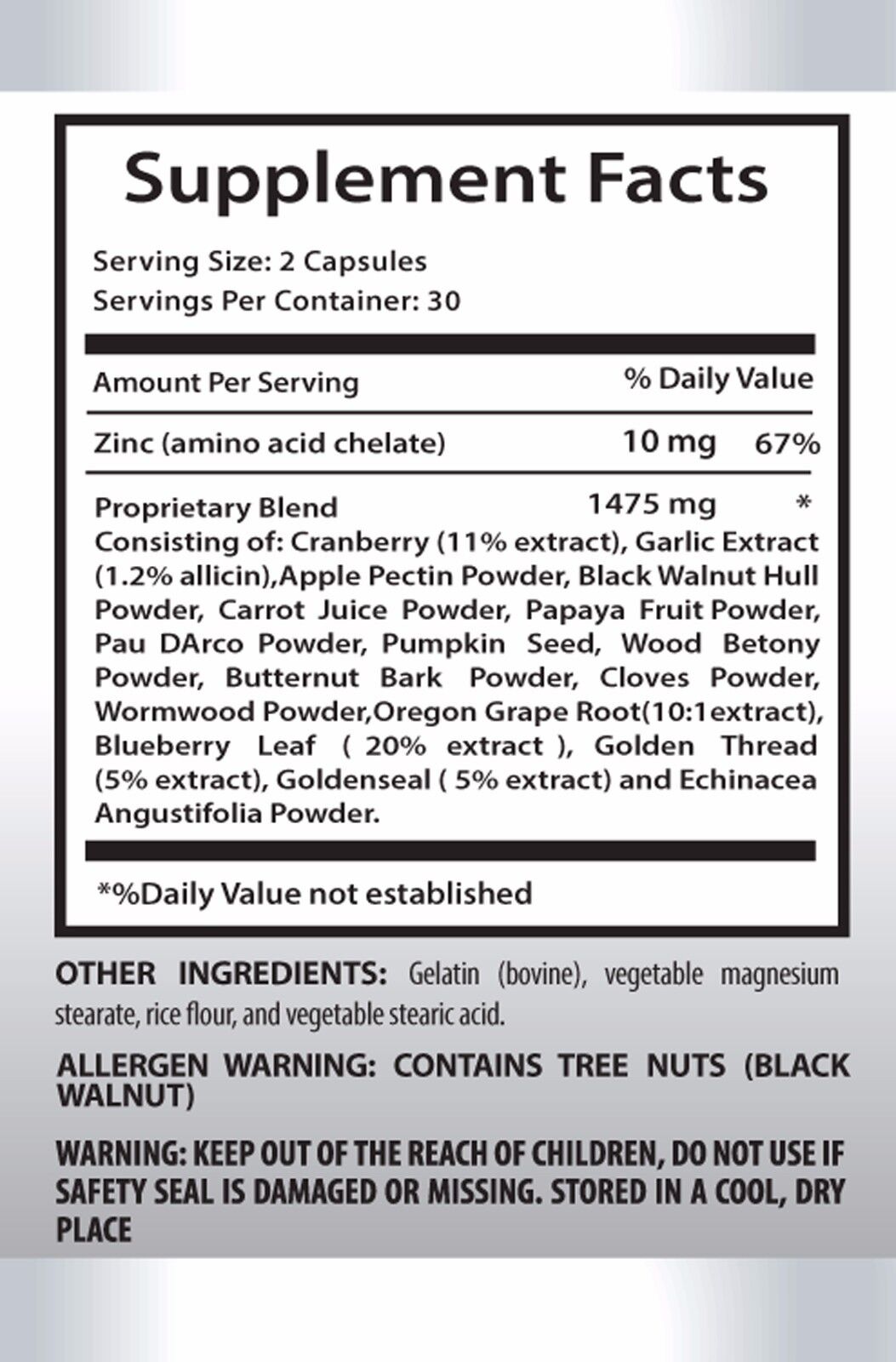 Parasite Killer - ANTI-PARASITE Complex - To do a parasite cleanse - 1 Bottle