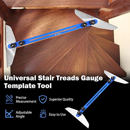 Stair Tread Template Tool with Gauge Set and Jig