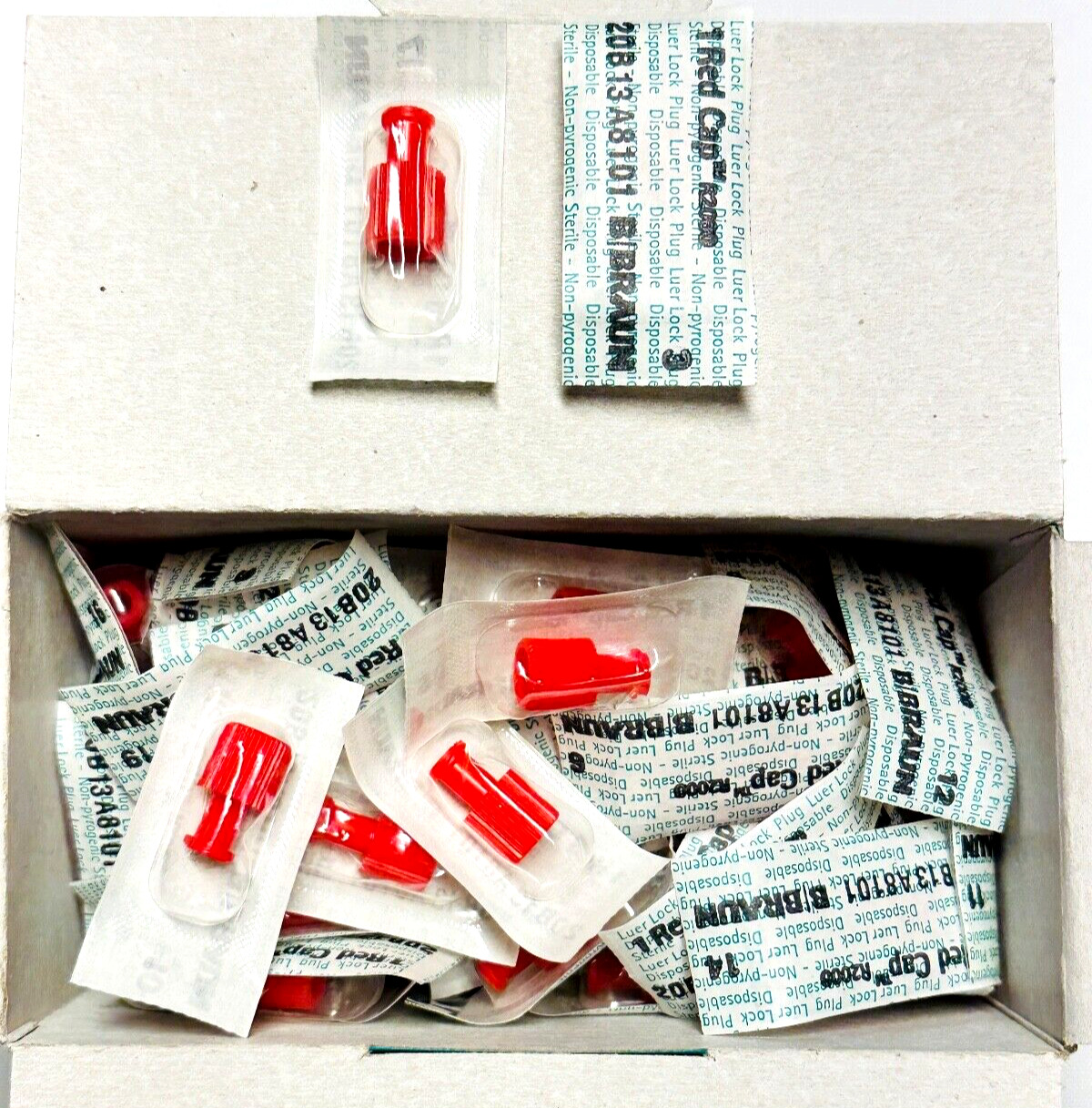 Red Cap Dual Function Luer Lock Plug - B Braun REF 654496 100/Box