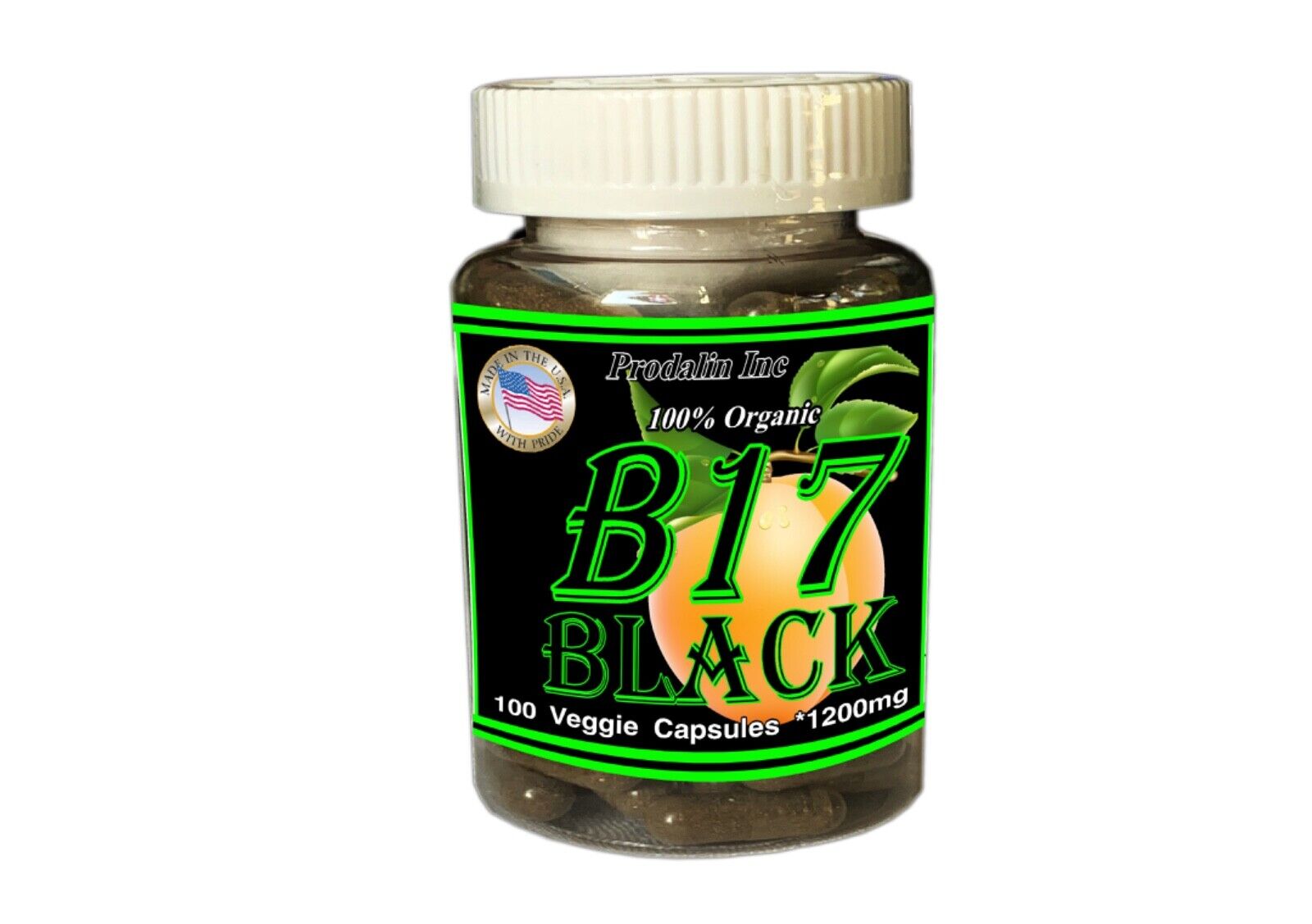 Organic Vitamin B17 High Absorbing Black Edition 1200mg Apricot Kernel HumicZinc