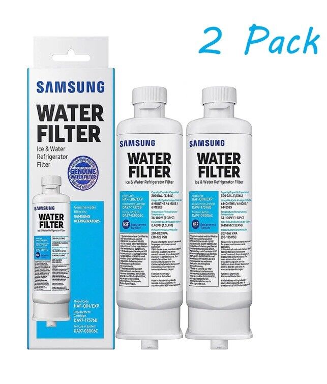 Samsung DA97-17376B HAF-QIN/EXP REFRIGERATOR Water Filter 2 Pack New