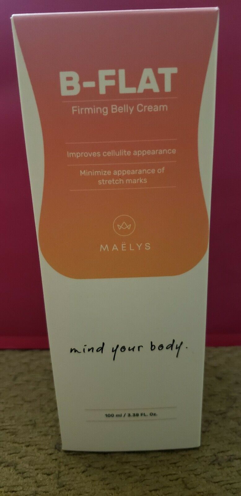 Maelys B-Flat Firming Belly Cream 3.38 oz / 100 mL - New in Box Authentic 