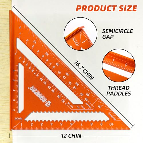 RONGPRO 12 Inch Carpenter Triangle Ruler - Aluminum