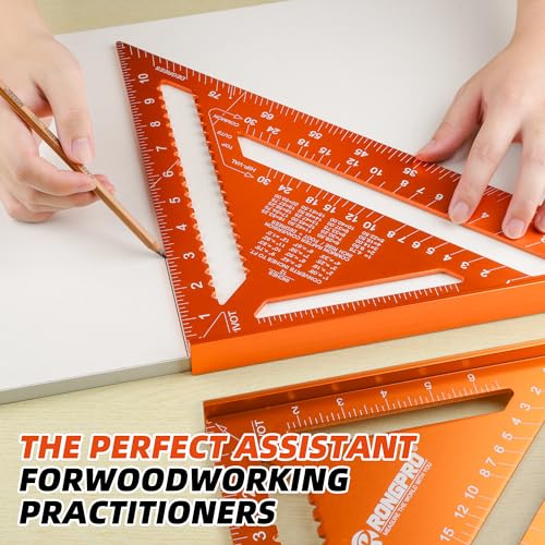 RONGPRO 12 Inch Carpenter Triangle Ruler - Aluminum