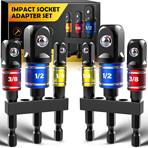 Impact Socket Adapter Set: 1/4" 3/8" 1/2" Driver Bit