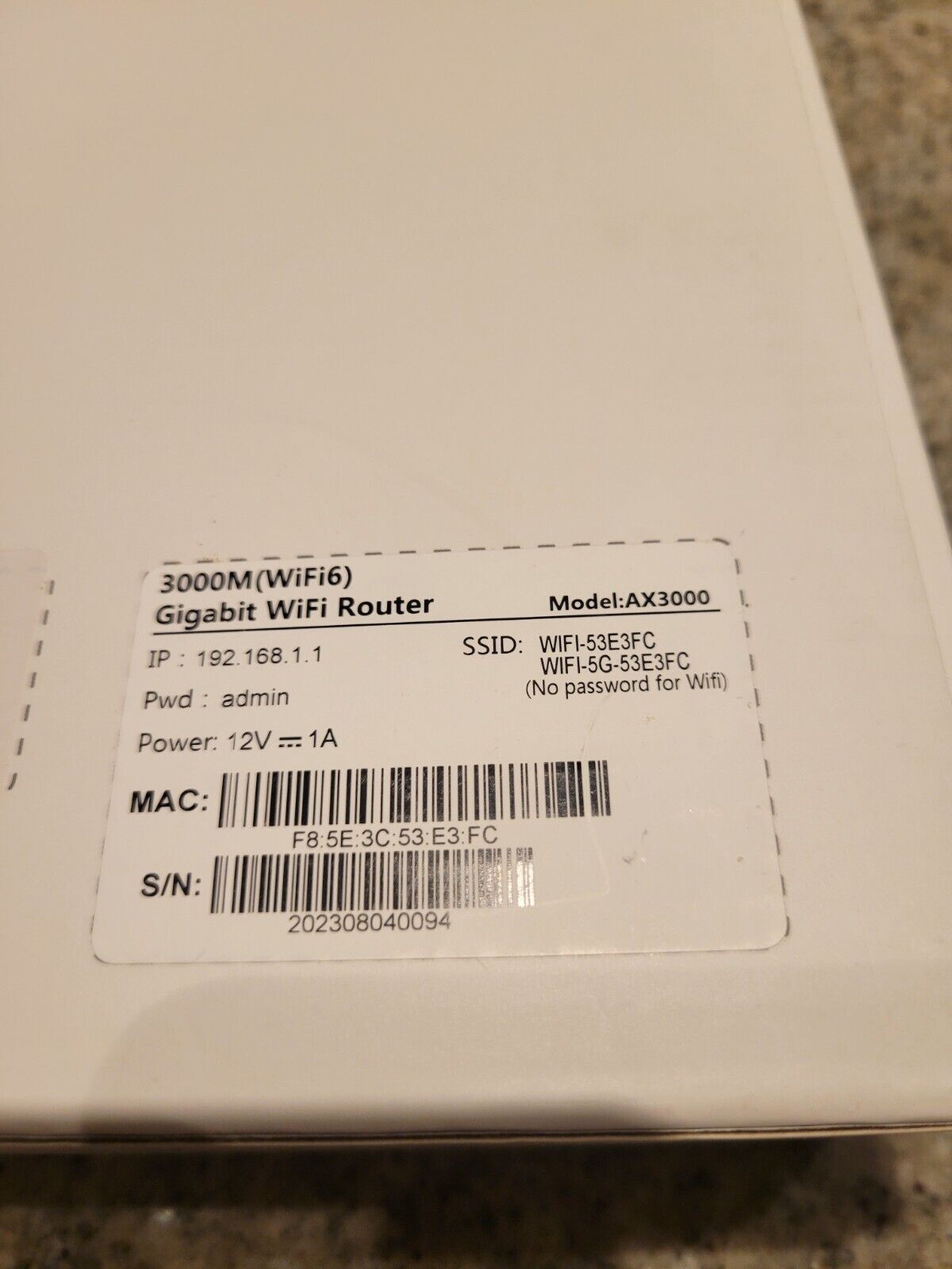 Router Ax3000 DualBand WiFi 6 Router Black New 6 Amplifiers 160 Mhz New Gigabit 