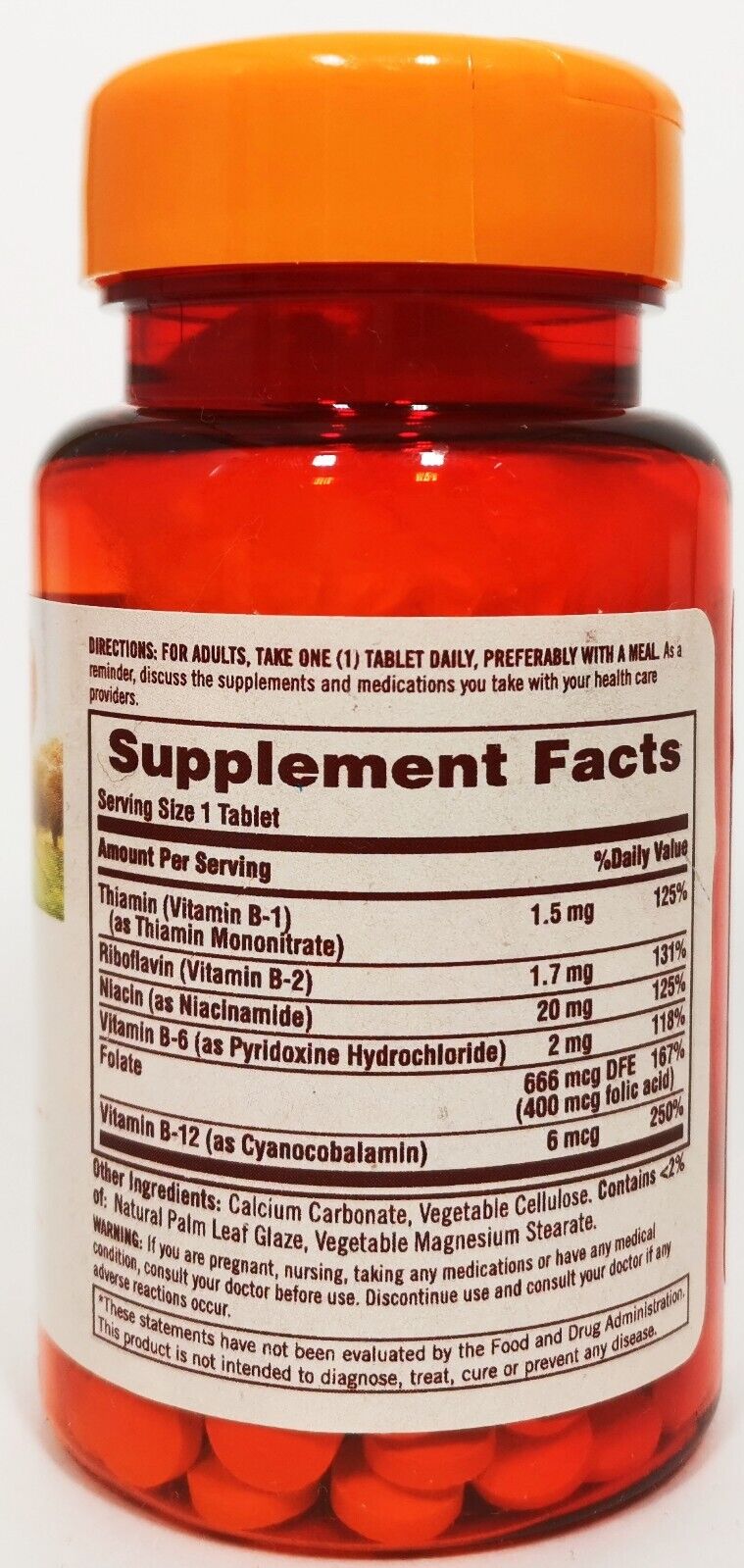 Sundown Naturals B-Complex vitamin supplement 100tablets EXP:05/2025