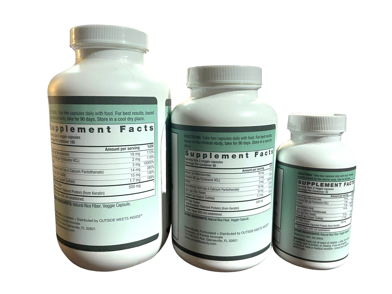 60 OMI Well Beauty Hair Nutrition Growth + Strength, Reduce Loss(Choose Size)