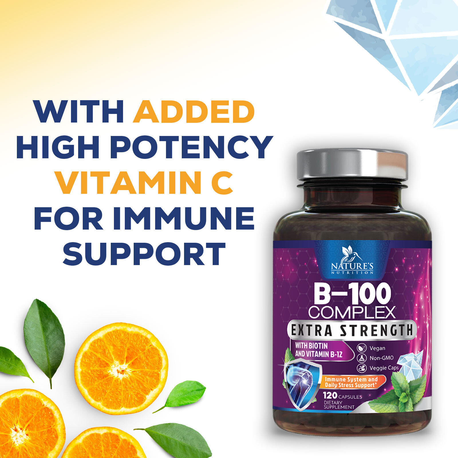 Vitamin B Complex Vitamin B Supplement - B-Complex Vitamins with B12, B6, B9