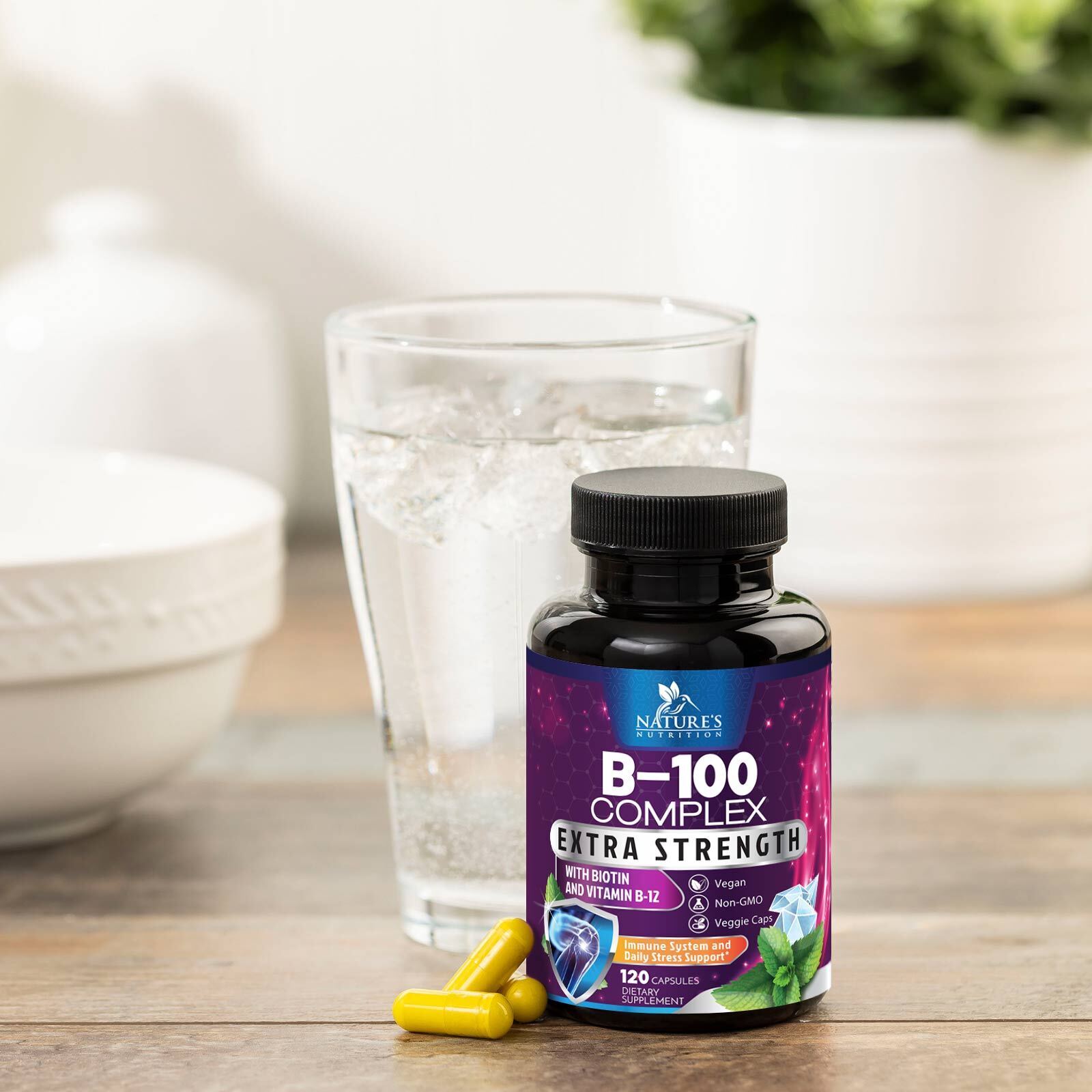 Vitamin B Complex Vitamin B Supplement - B-Complex Vitamins with B12, B6, B9