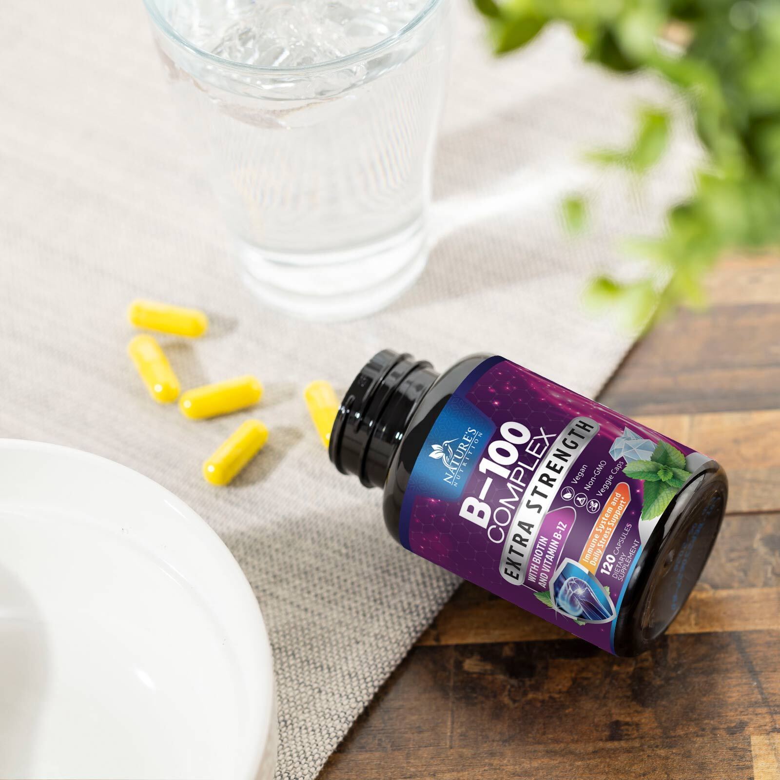 Vitamin B Complex Vitamin B Supplement - B-Complex Vitamins with B12, B6, B9