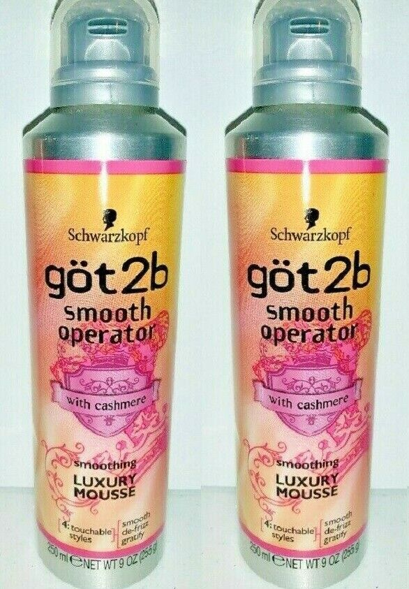 2 GOT2B SMOOTH OPERATOR Smoothing Luxury Mousse Cashmere, SCHWARZKOPF, FREE SHIP