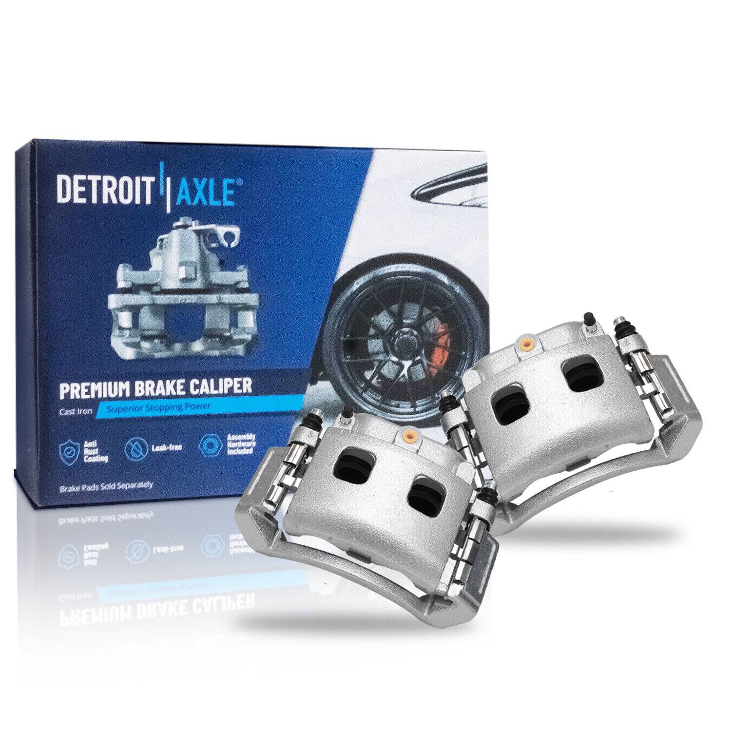 Front Disc Rotors + Brake Calipers & Brake Pads Kit for Dodge Ram 1500 Durango