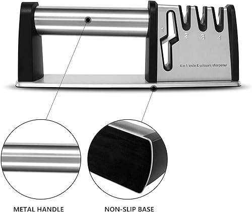 4-in-1 Kitchen Knife & Scissors Sharpener Tool