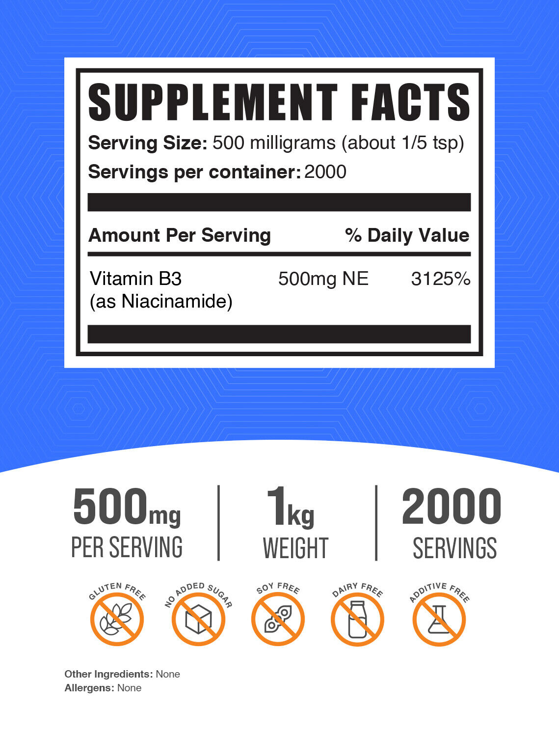 BulkSupplements Niacinamide (Vitamin B3) Powder - Anti-Inflammatory