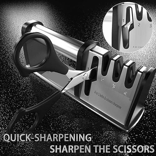 4-in-1 Kitchen Knife & Scissors Sharpener Tool