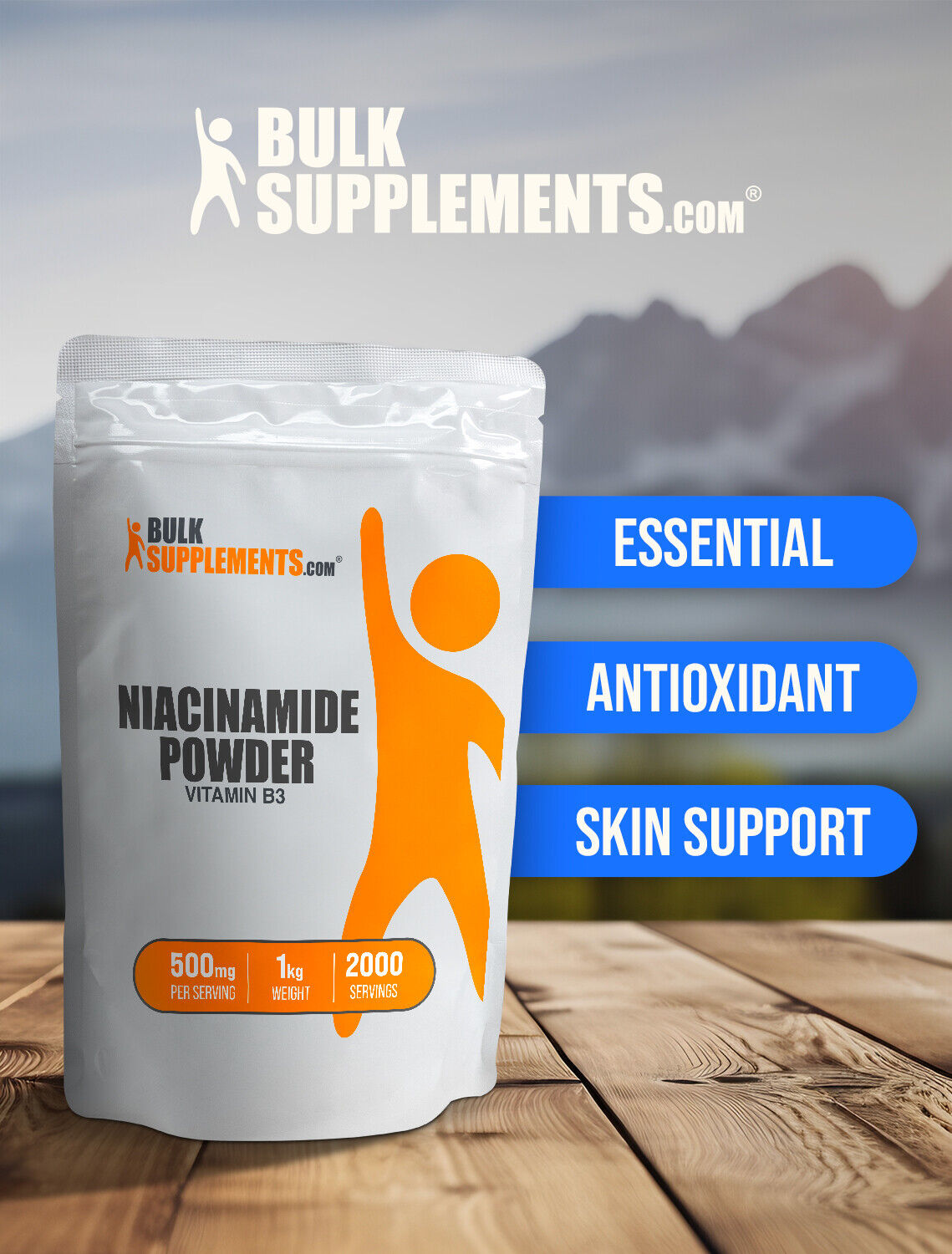 BulkSupplements Niacinamide (Vitamin B3) Powder - Anti-Inflammatory
