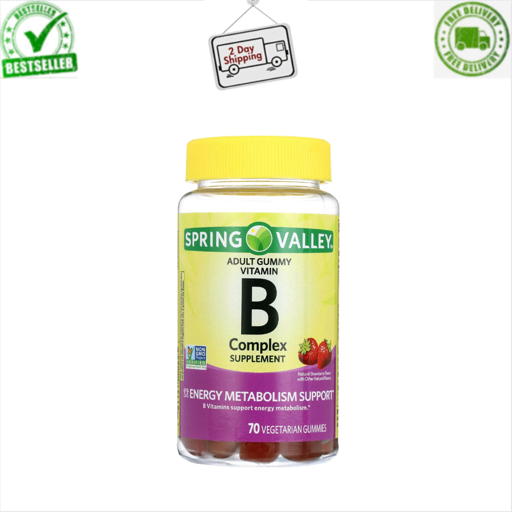 Spring Valley Vitamin B Complex Supplement Adult Vegetarian Gummies, 70 Count