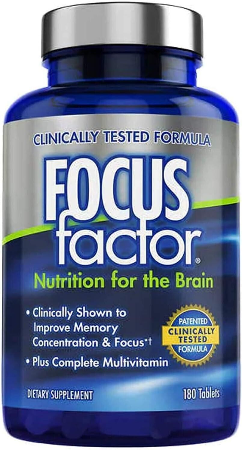 Focus Factor Brain Supplement for Memory Clarity and Concentration 180 Tablets