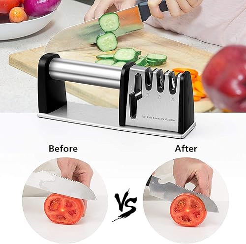 4-in-1 Kitchen Knife & Scissors Sharpener Tool