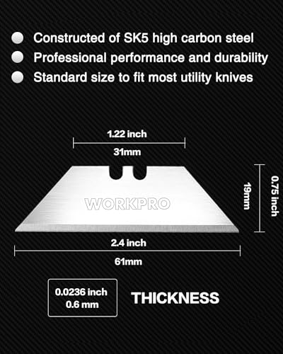 WORKPRO 50-Pack SK5 Steel Utility Knife Blades