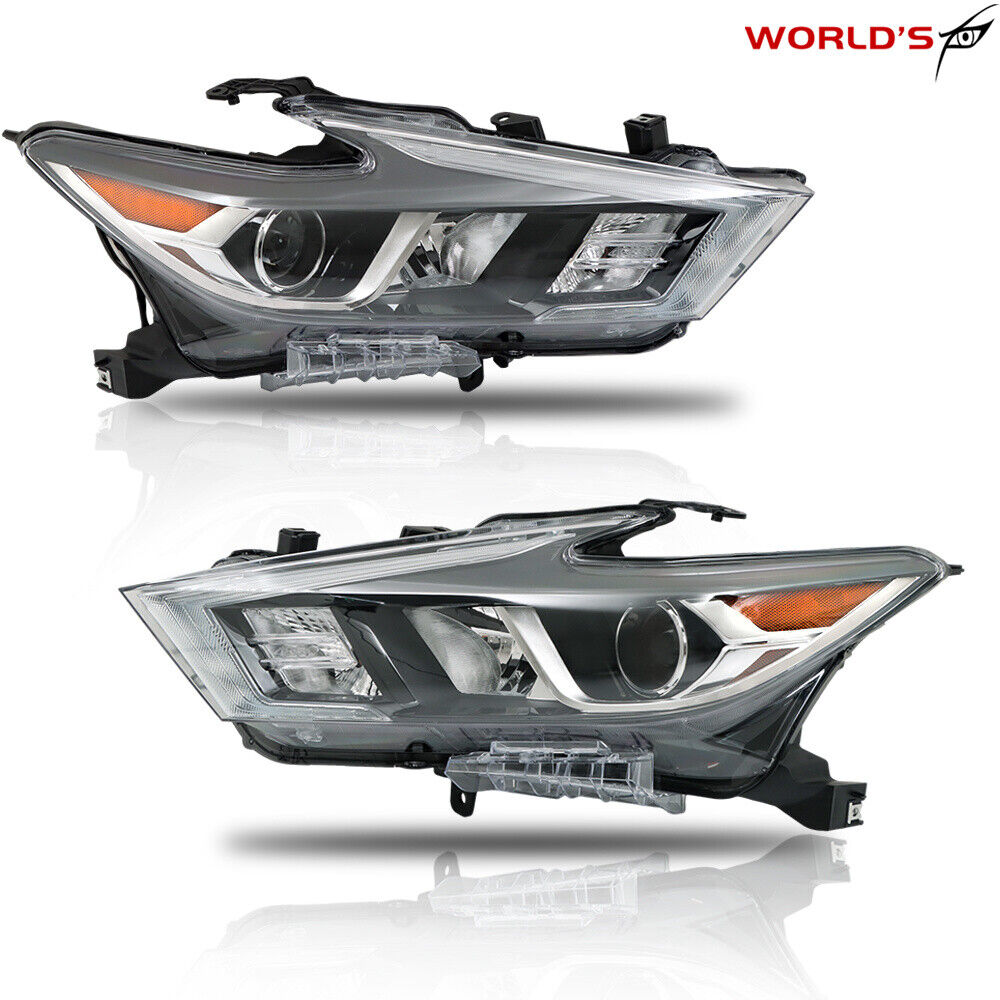 Full LED Headlights For 2016-2018 Nissan Maxima Chrome Housing Left+Right Side