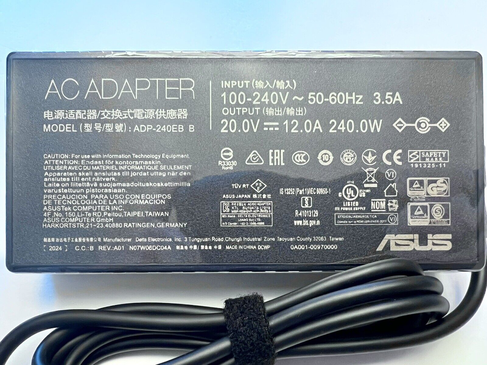 ASUS 240W 20.0V AC Adapter Charger for ASUS ROG Strix SCAR/Zephyrus ADP-240EB B