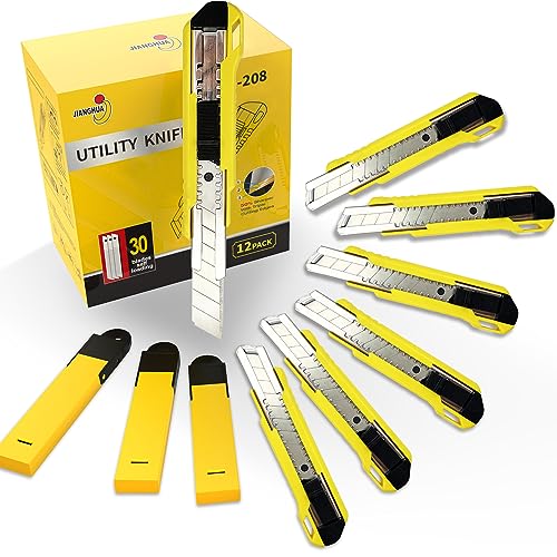 12-Pack Utility Knife with 30 Extra Blades