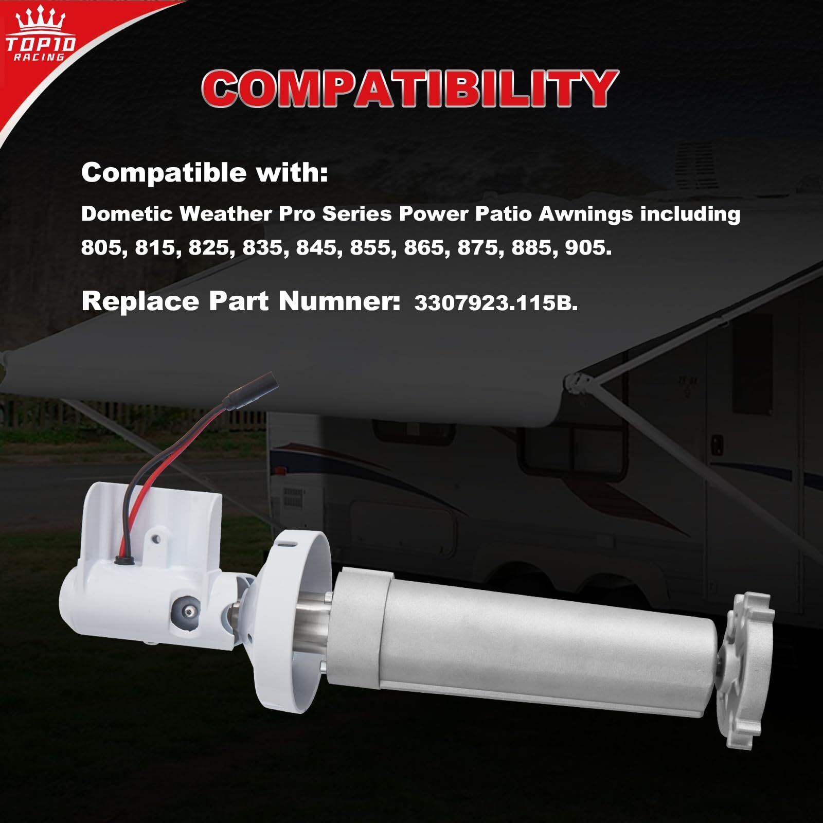 3307923.115B for Dometic WeatherPro Power Awning Motor RV Torsion Assembly Rh