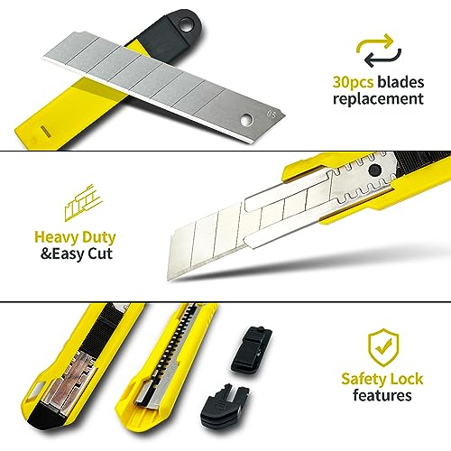 12-Pack Utility Knife with 30 Extra Blades
