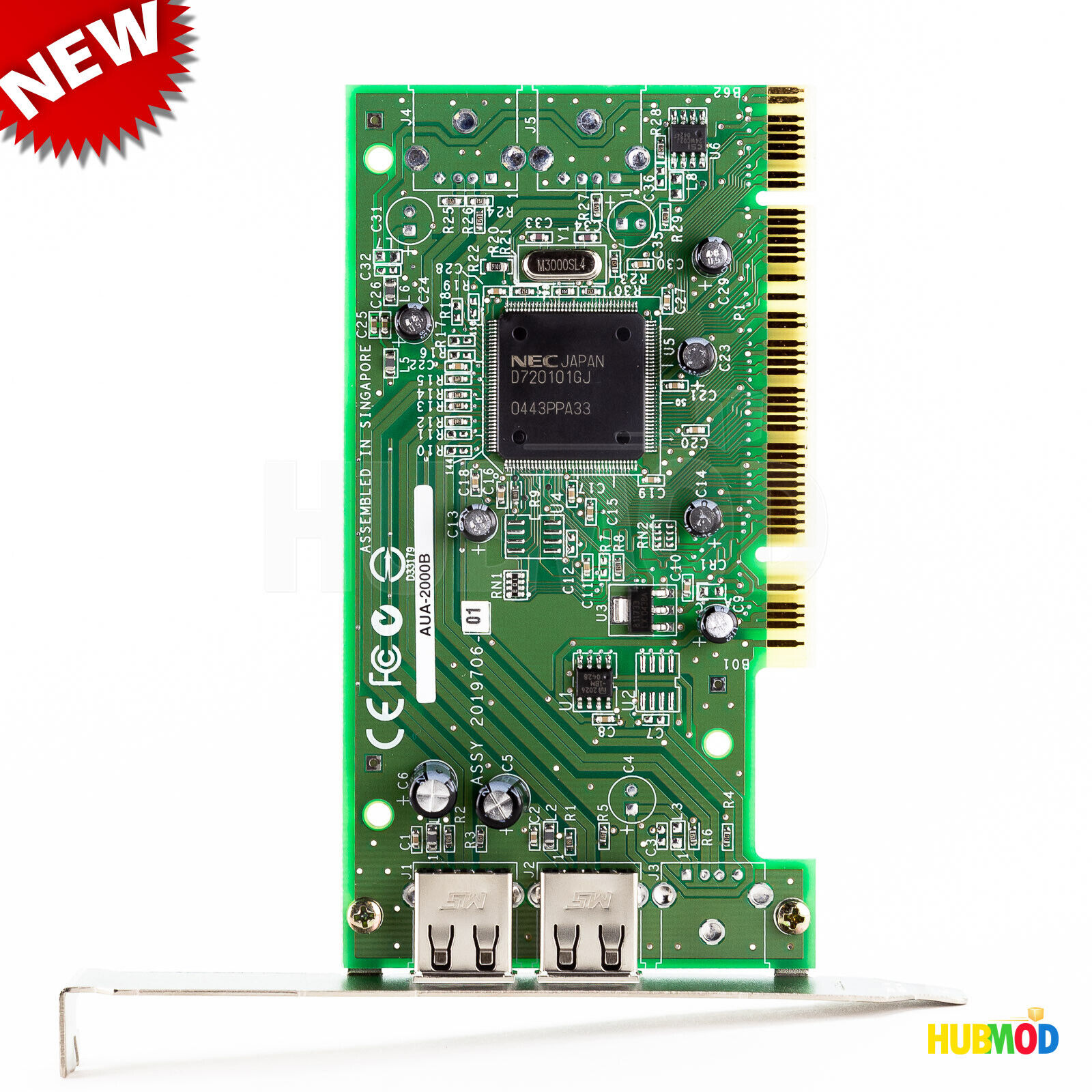 Adaptec USB2Connect AUA-2000B 2-Port USB PCI Card Expansion Controller Card NEW