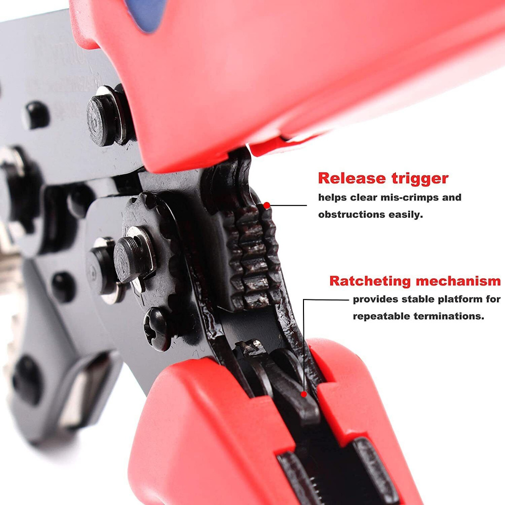 0.25-1.5mm² SN-58B Ratchet Crimping Plier Crimper Tool AWG24-13 for Terminal Kit