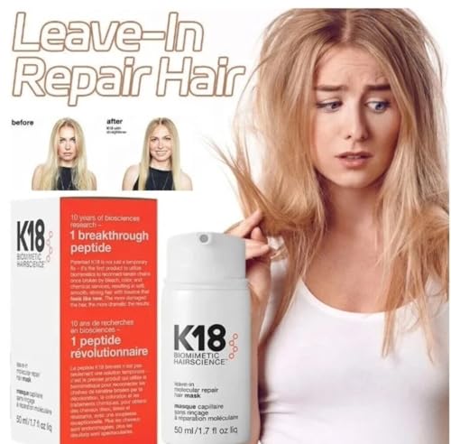 B.Y.O. K 18 Leave-In Repair Hair mask - Restore Dry or Damaged Hair in Just 4 Minutes - 50ml (1.7 fl oz) - Salon-Quality Results at Home