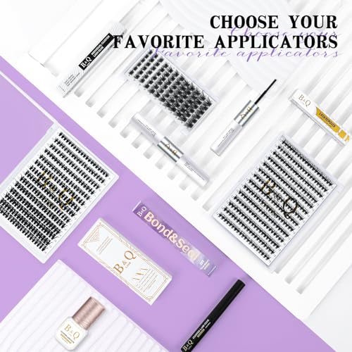 B&Q Lash Bond and Seal Waterproof 10ML Bond and Seal Lash Glue Long Lasting Lash Cluster Glue Black Lash Bond DIY Lash Extension Bond and Seal for Beginner Eyelash Bond and Seal (YJShuangT-Black)