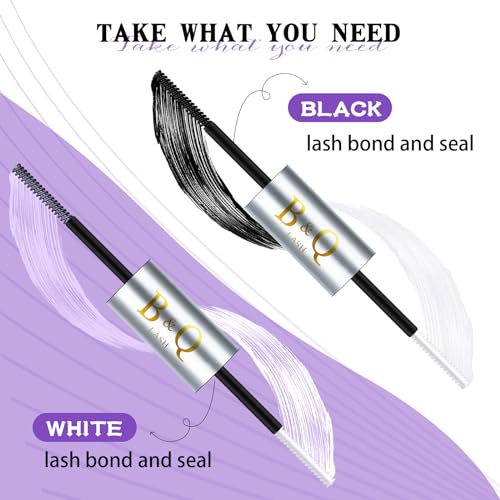 B&Q Lash Bond and Seal Waterproof 10ML Bond and Seal Lash Glue Long Lasting Lash Cluster Glue Black Lash Bond DIY Lash Extension Bond and Seal for Beginner Eyelash Bond and Seal (YJShuangT-Black)