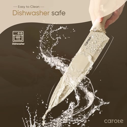 CAROTE 12-Piece Kitchen Knife Set, Stainless Steel, Nonstick
