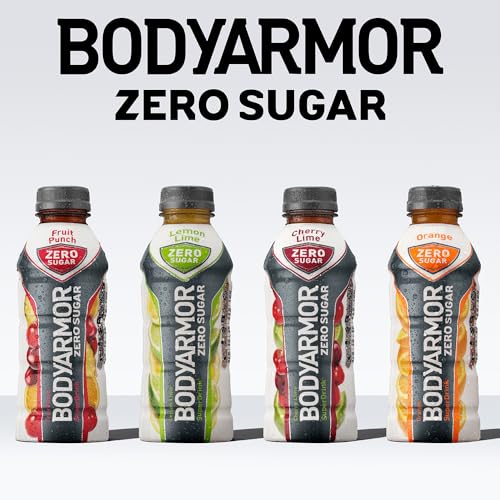 BODYARMOR ZERO Sugar Fruit Punch, Sugar Free Sports Drink - Low-Calorie Hydration - Natural Flavors with Potassium Packed Electrolytes, Antioxidants, and B-vitamins, 16 fl oz (pack of 12)