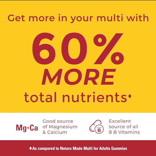 Nature Made Advanced Multivitamin Gummies for Adults with Magnesium Citrate, Calcium & All 8 B Vitamins, Daily Nutritional Support, 90 Gummies, 30 Day Supply
