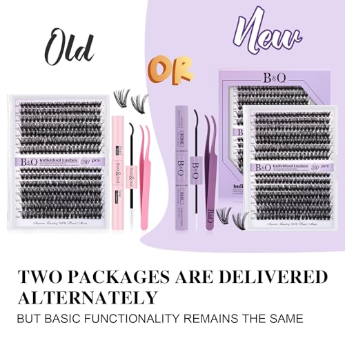 B&Q Lash Extension Kit for Beginners 280pcs Eyelash Extension Kit 40D+50D 9-16 Mixed Lash Clusters Kit D Curl Lash Kit with Lash Bond and Seal Individual Lashes Kit DIY (KIT,40D+50D-D-9-16MIX)