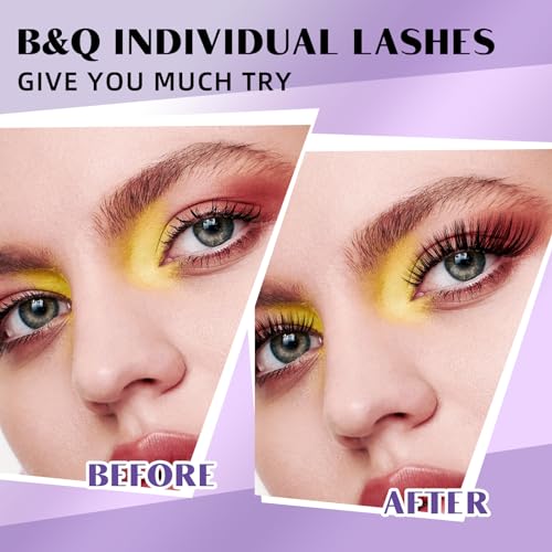B&Q Lash Extension Kit for Beginners 280pcs Eyelash Extension Kit 40D+50D 9-16 Mixed Lash Clusters Kit D Curl Lash Kit with Lash Bond and Seal Individual Lashes Kit DIY (KIT,40D+50D-D-9-16MIX)