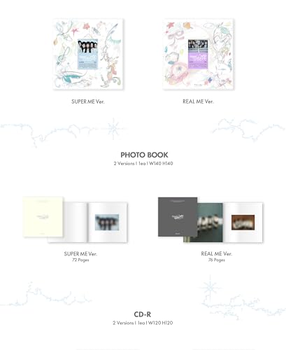 ILLIT Super Real ME 1st Mini Album CD+Poster with Lyrics on Pack+Photobook+Photocard A+Photocard B+Sticker+Paper Magnet+Paper Ornaments+Tracking Sealed (Super ME Version)