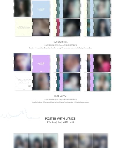 ILLIT Super Real ME 1st Mini Album CD+Poster with Lyrics on Pack+Photobook+Photocard A+Photocard B+Sticker+Paper Magnet+Paper Ornaments+Tracking Sealed (Super ME Version)