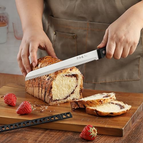 Steel Bread Knife for Homemade Bread, Bagels & Cake