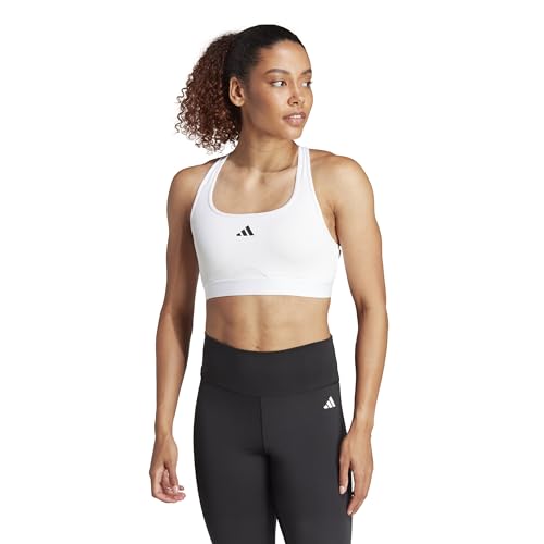 adidas Women's Powerreact Training Support Bra, White, (Medium) A/B