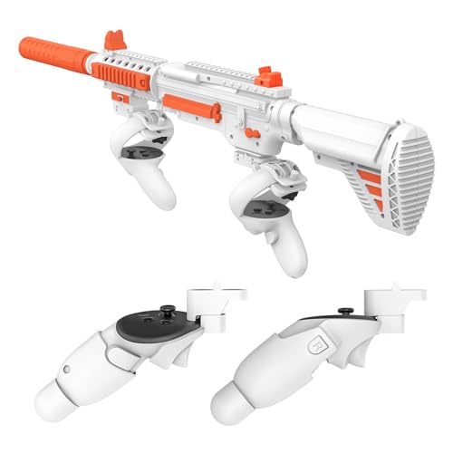 Tyasoleil VR Handle Accessories for Meta Quest 2 & 3,Humanized Weighted Gun Stock for Oculus Quest 2 & 3, Enhance Control Feel, Realistic FPS Gaming Experience(Large Model B)