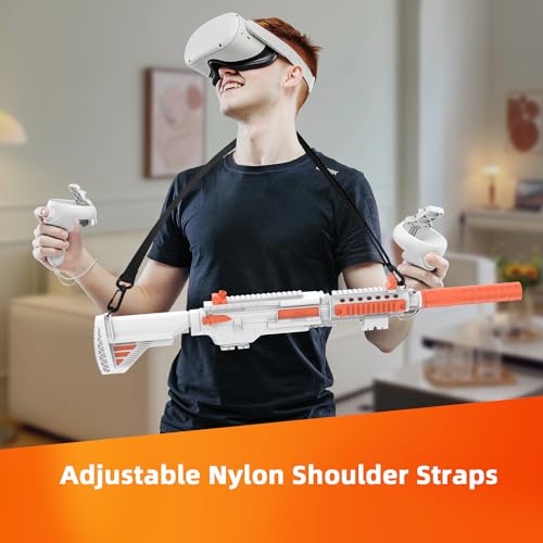 Tyasoleil VR Handle Accessories for Meta Quest 2 & 3,Humanized Weighted Gun Stock for Oculus Quest 2 & 3, Enhance Control Feel, Realistic FPS Gaming Experience(Large Model B)