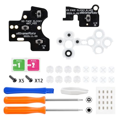 eXtremeRate ABXY Clicky Kit V2 for Xbox Core Controller Custom A B X Y Keys Mouse Clicky Kit for Xbox Series X|S Controller Model 1914, Action Buttons Clicky Kit for Xbox One S/X Controller Model 1708