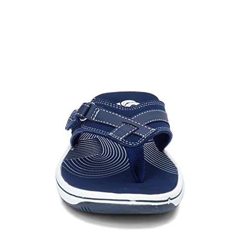 Clarks Women's Breeze Sea Flip Flop, New Navy Synthetic, 7 B(M) US